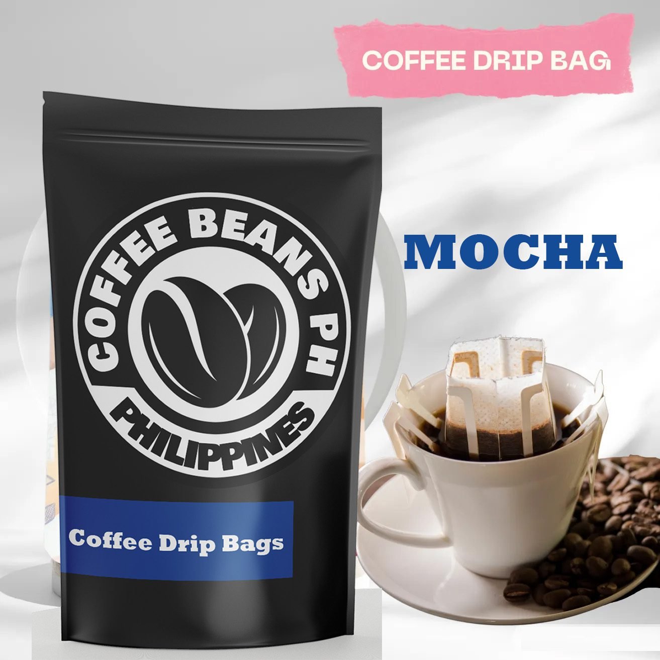 Mocha Drip Bags Flavored Coffee Beans Premium Blend